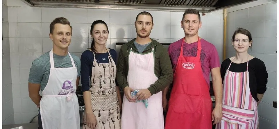 Cooking a meal for the needy people